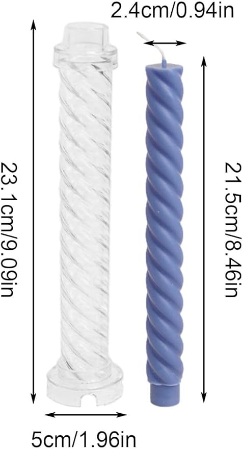 Twisted Taper Candle Pillar Mould