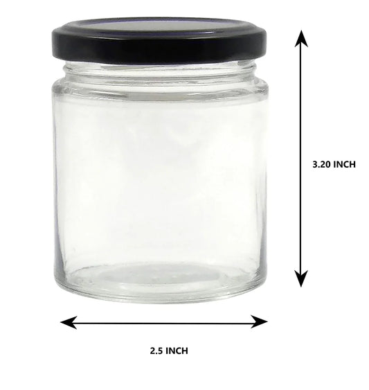 200ml Salsa Glass Jar with 63mm Lug Cap (Golden Lid)