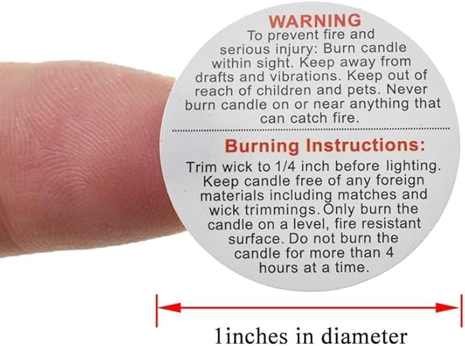 Candle Care Stickers Roll ( 1.5 inch Circle) 500 Stickers