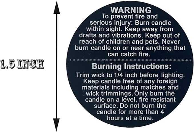 Candle Care Stickers Roll ( 1.5 inch Circle) 500 Stickers