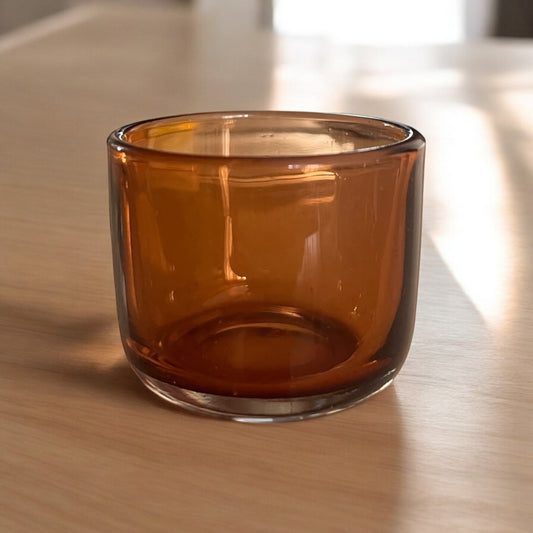 Colorful Votive Glass Jars - Amber