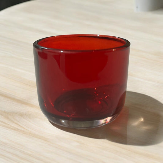Colorful Votive Glass Jars - Red
