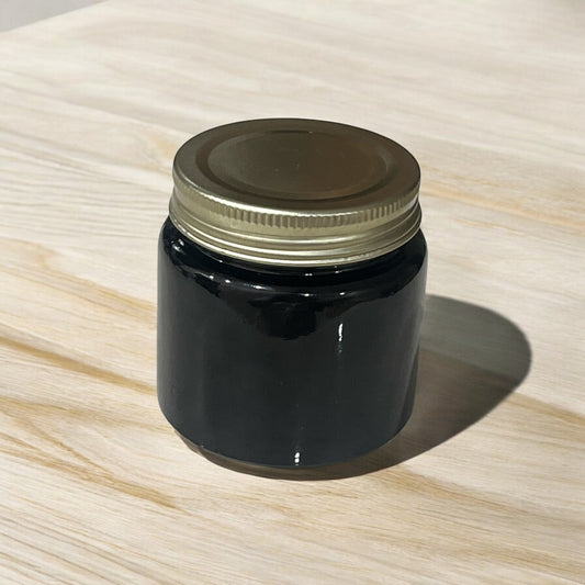 Black Shiny Glass Jar with Golden Lid