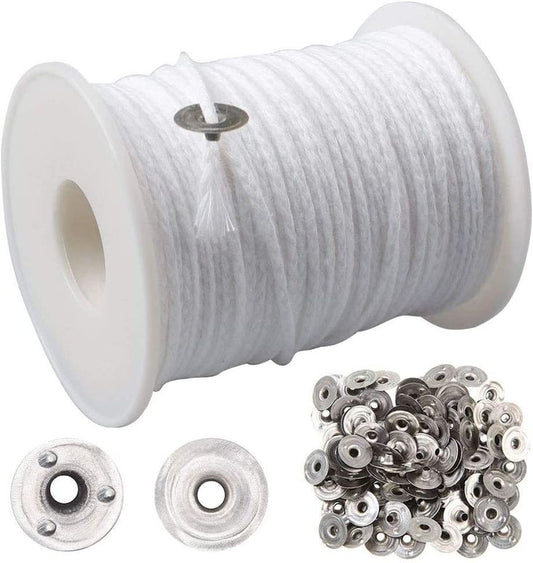 Braided Wick Roll with 100 wick tabs (61 meters)