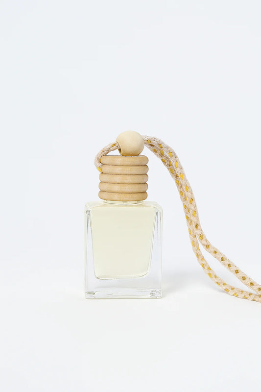 Glass Car Hanging Freshener with Wooden Cap (12ml) Pack of 12