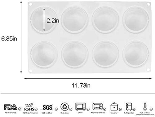 8-Cavity Round Dome Silicone Mold – For Shampoo Bars, Soap Bars & More