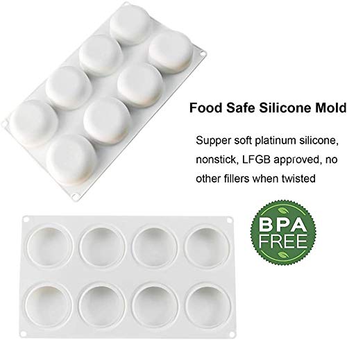 8-Cavity Round Dome Silicone Mold – For Shampoo Bars, Soap Bars & More