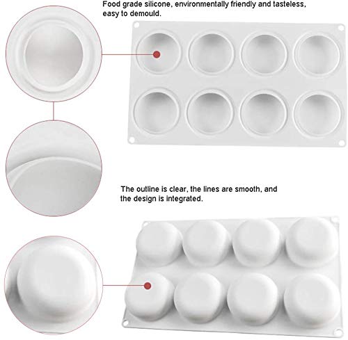 8-Cavity Round Dome Silicone Mold – For Shampoo Bars, Soap Bars & More