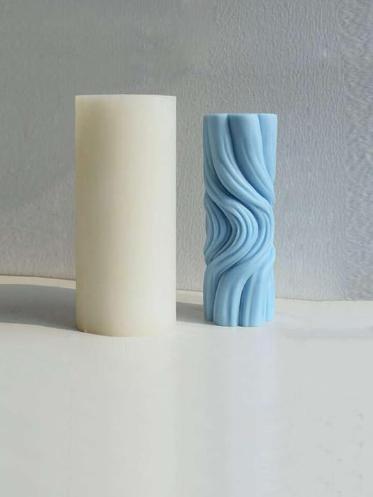 Twisted Wave Silicone Candle Mold – 3D Spiral Design